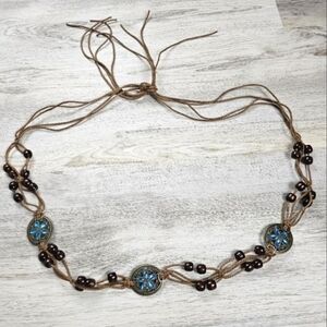 New Beaded Boho Flora Gem Rope Belt